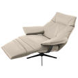RELAXSESSEL in Leder Ecru  - Ecru/Beige, Design, Leder/Metall (92/79/82cm) - Dieter Knoll