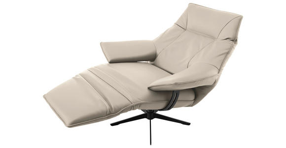 RELAXSESSEL in Leder Ecru  - Ecru/Beige, Design, Leder/Metall (92/79/82cm) - Dieter Knoll