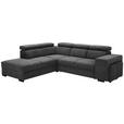 ECKSOFA  in Webstoff Dunkelgrau  - Dunkelgrau/Schwarz, KONVENTIONELL, Holz/Textil (244/283cm) - Carryhome