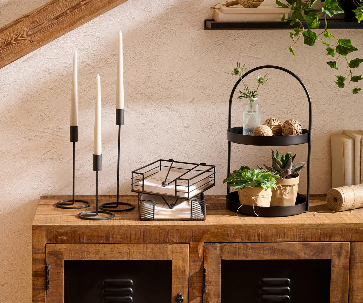 SERVIETTENHALTER    - Natur, Holz/Metall (19/19/6cm)