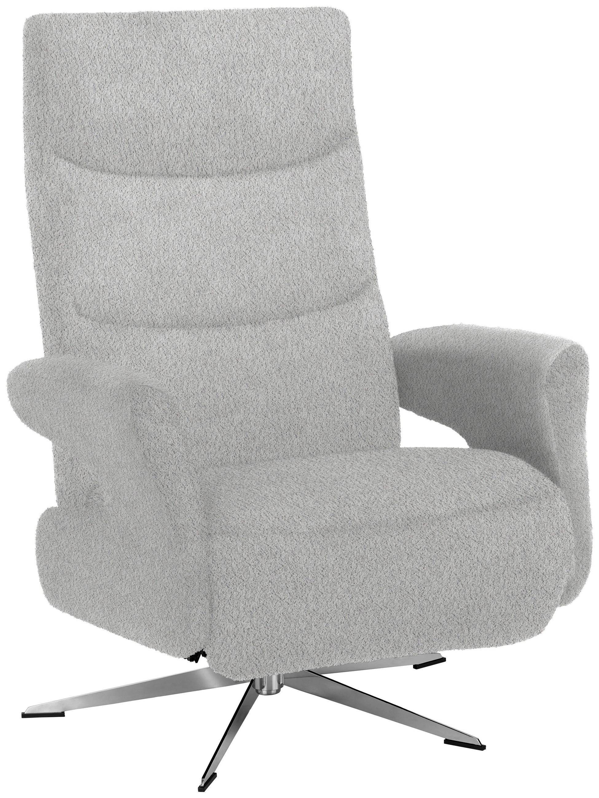 RELAXSESSEL in Textil Hellgrau  - Chromfarben/Hellgrau, Design, Textil/Metall (75/106/89cm) - Welnova