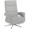 RELAXSESSEL Teddystoff Relaxfunktion, Fußteilverstellung    - Chromfarben/Hellgrau, Design, Textil/Metall (75/106/89cm) - Welnova