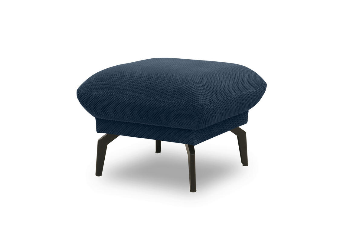 HOCKER in Textil Blau  - Blau/Schwarz, Design, Textil/Metall (57/46/57cm) - MID.YOU