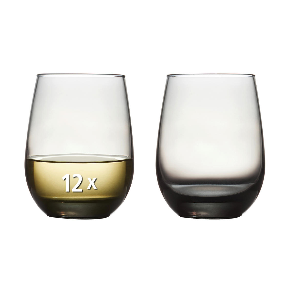 GLÄSERSET STEMLESS  12-teilig  - Hellgrau, Basics, Glas (9/11,5cm)
