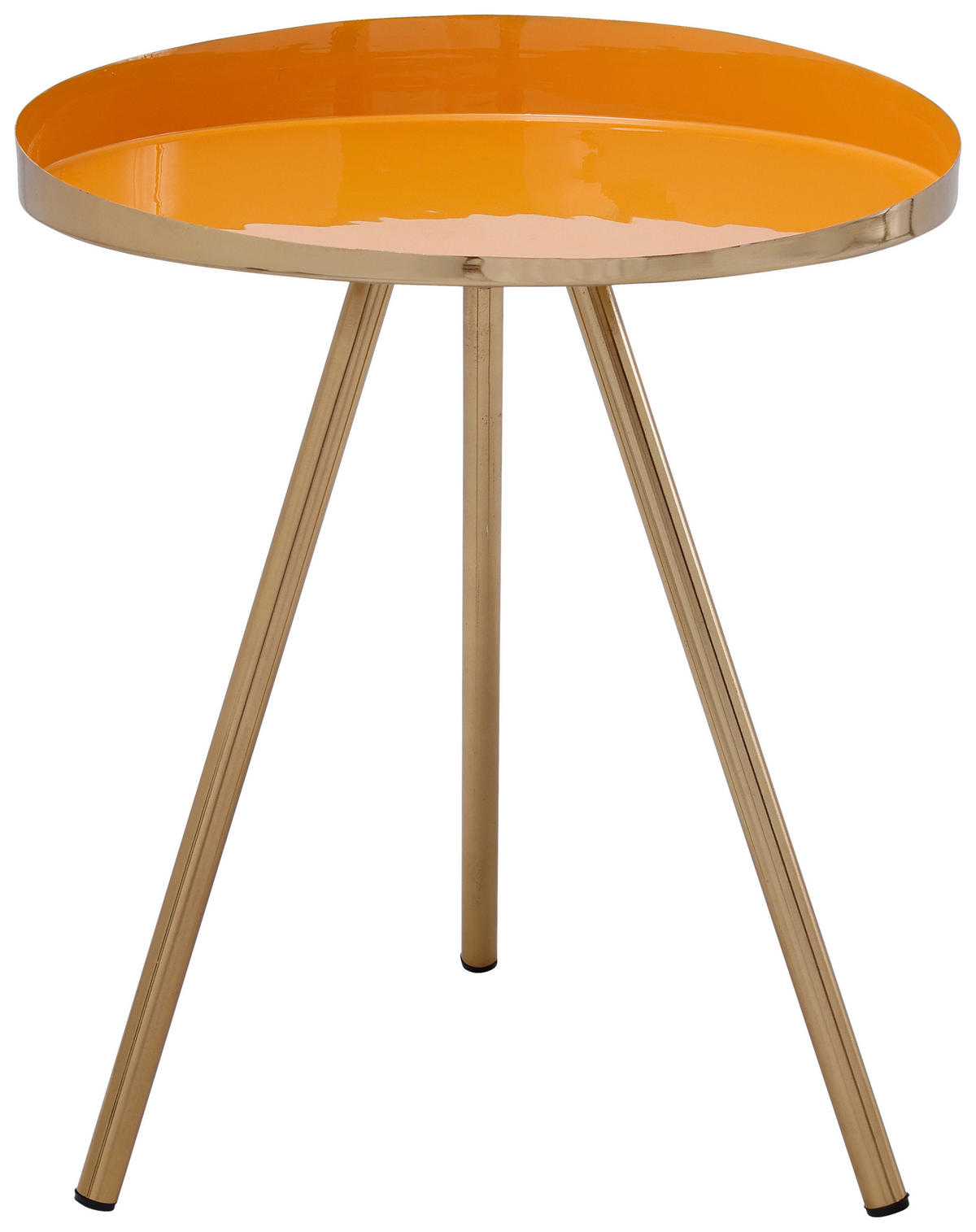 ODKLÁDACÍ STOLEK, barvy zlata, hořčicově žlutá - barvy zlata/hořčicově žlutá, Design, kov (41/48,5cm) - MID.YOU