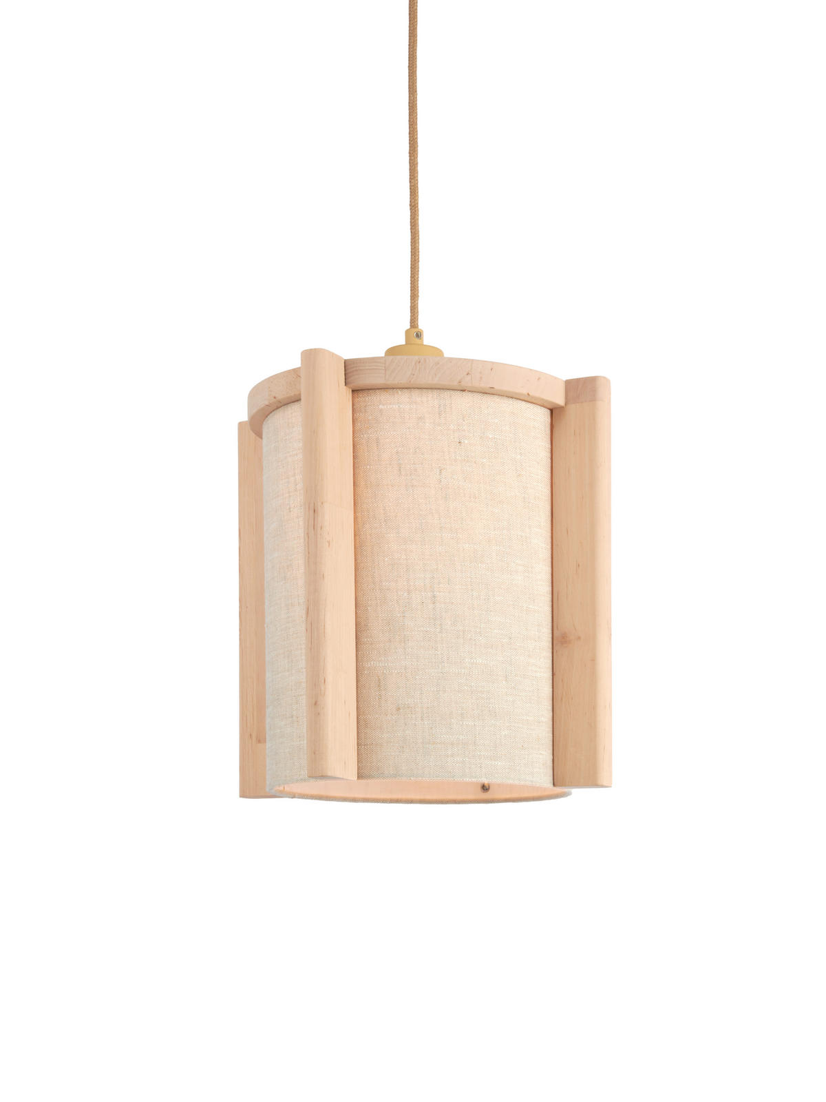 HÄNGELEUCHTE Good & Mojo 25/25/280 cm  - Erlefarben/Beigebraun, Trend, Holz/Textil (25/25/280cm) - Good & Mojo