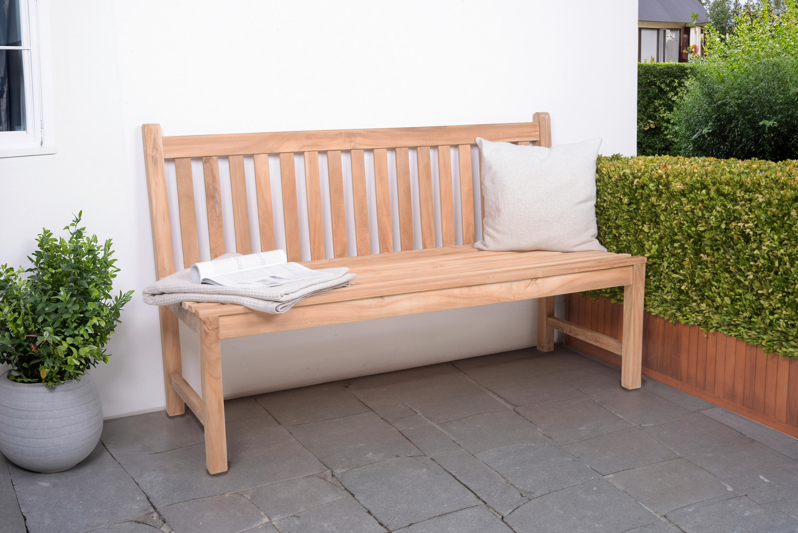 GARTENBANK 60/92/150 cm Teakholz   - Braun/Naturfarben, MODERN, Holz (60/92/150cm) - Gardenson