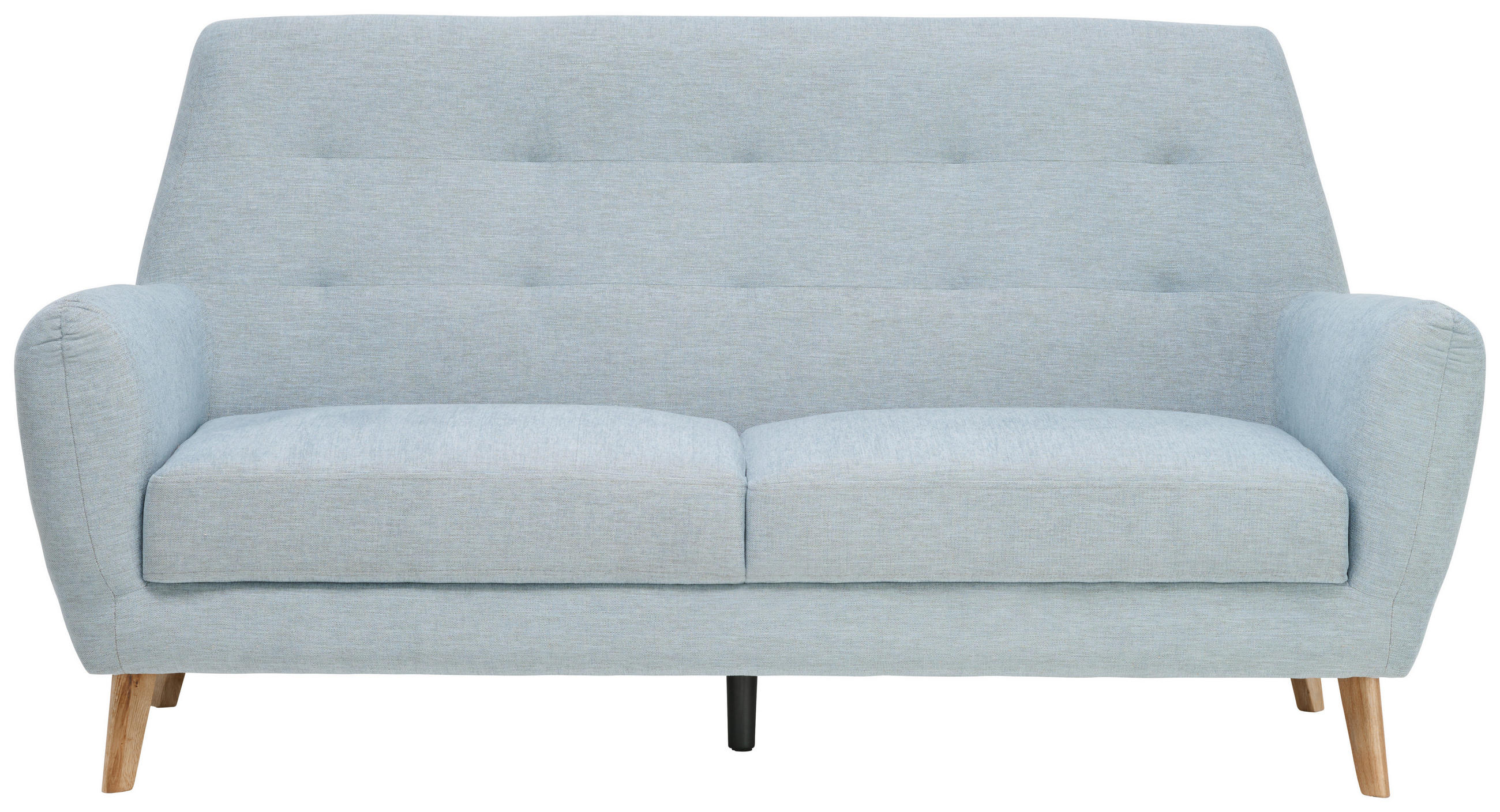 3-SITZER-SOFA Webstoff Blau  - Blau/Eichefarben, Design, Holz/Kunststoff (200/105/84cm) - Carryhome