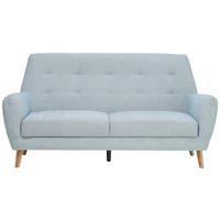 3-SITZER-SOFA  in Webstoff Blau  - Blau/Eichefarben, Design, Holz/Kunststoff (200/105/84cm) - Carryhome