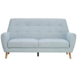 3-SITZER-SOFA  in Webstoff Blau  - Blau/Eichefarben, Design, Holz/Kunststoff (200/105/84cm) - Carryhome