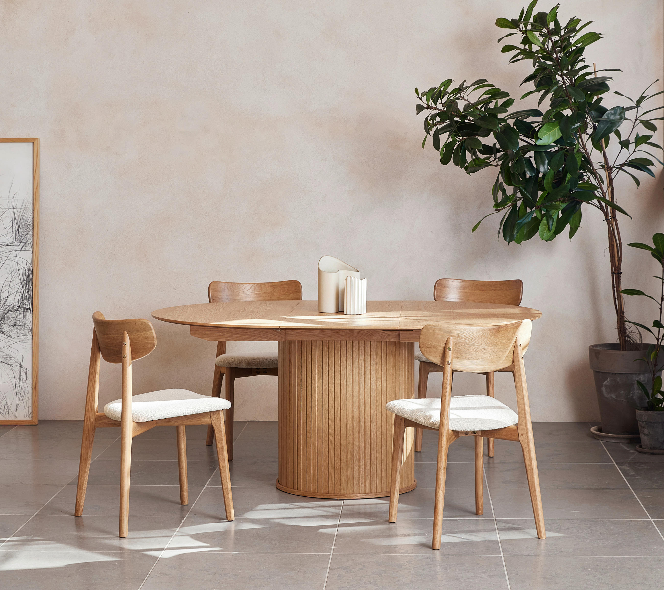 ESSTISCH Eichefarben rund  ausziehbar  - Eichefarben, Trend, Holzwerkstoff (120-167/120/75cm) - home24