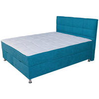 BOXSPRING, albastru - argintiu/albastru, Basics, metal/textil (160/200cm) - Hom`in