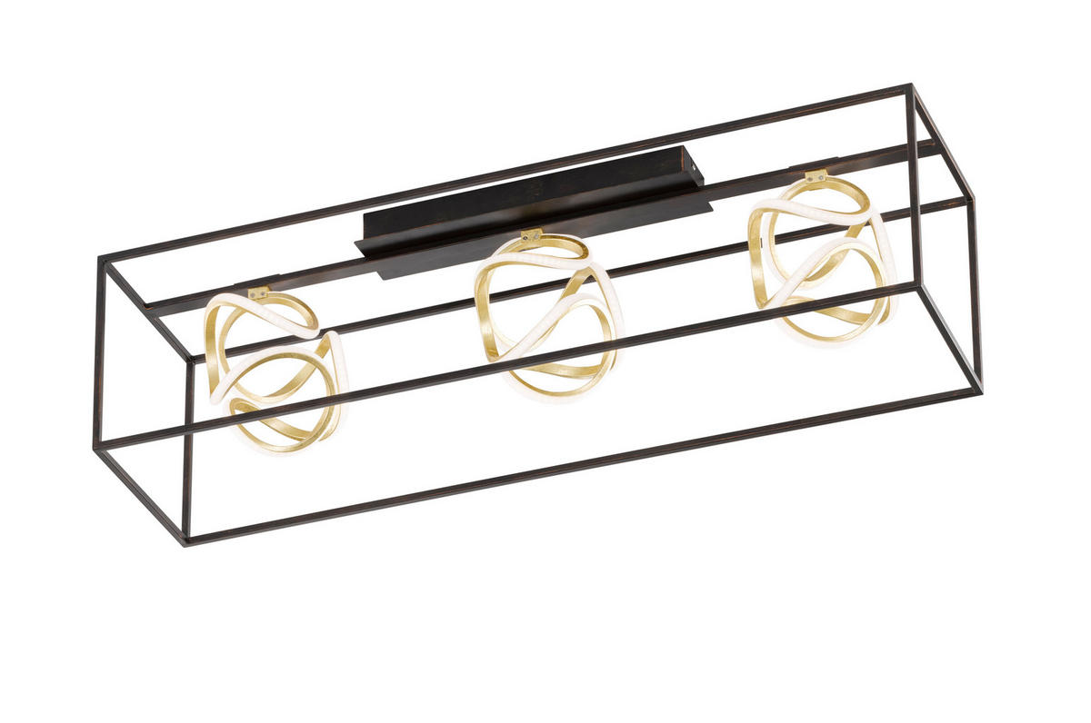 LED-TAKLAMPA 46 W  - svart/guldfärgad, Design, metall (108/26cm) - Fischer & Honsel