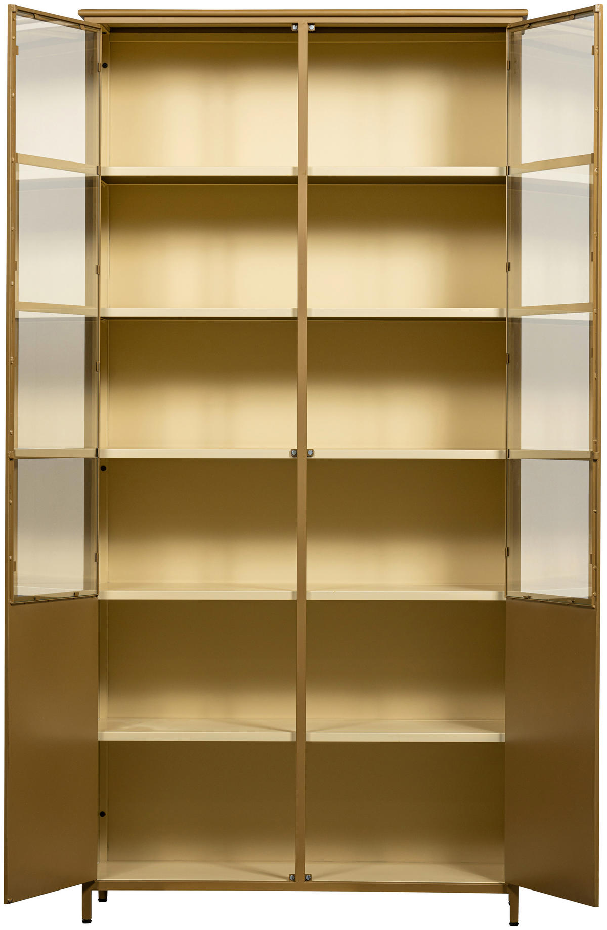 VITRINE Exhibit in Honig  - Honig, Design, Glas/Metall (96/200/40cm) - Livetastic