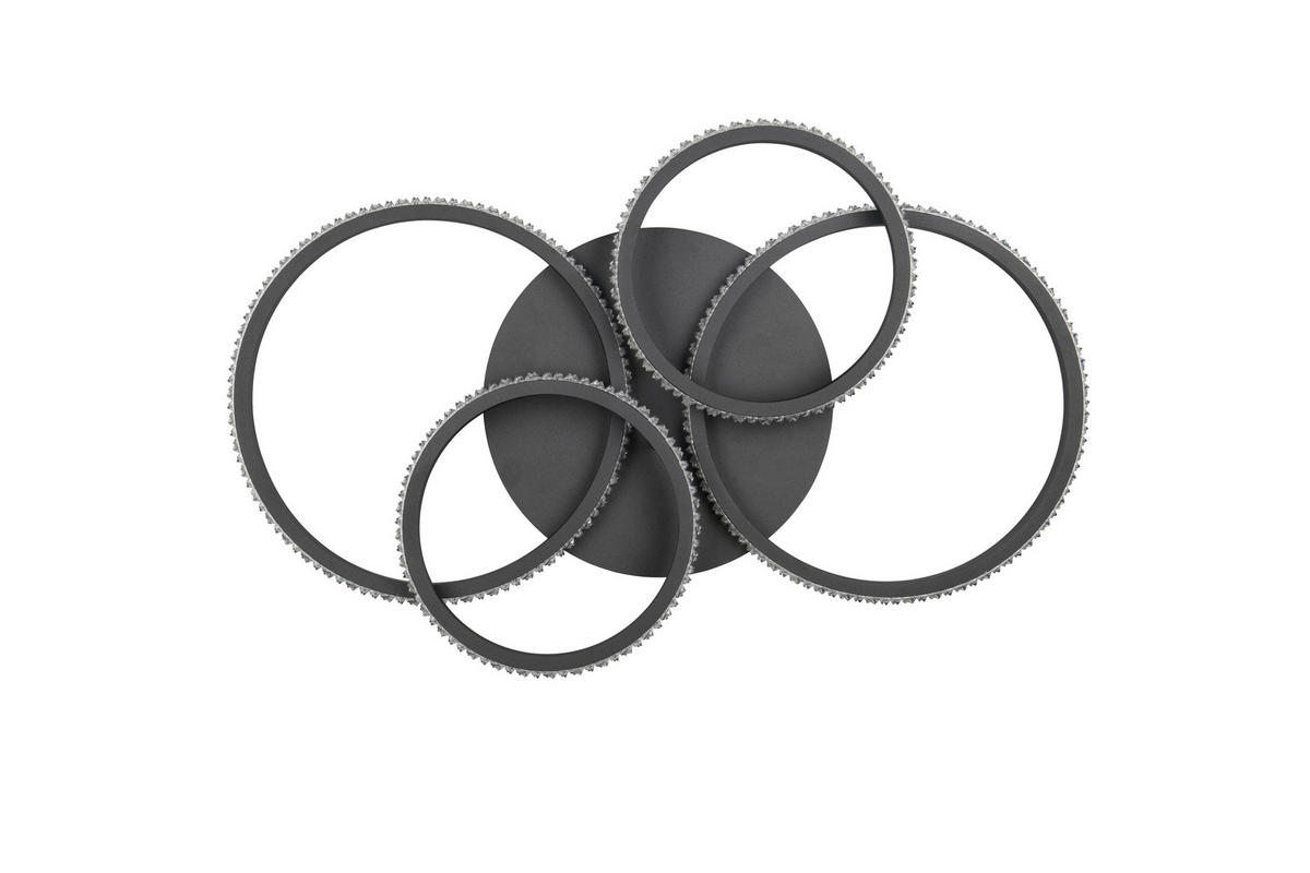 STROPNA LED-SVETILKA   27 W/3400 lm/4000 K/230 V/ - črna/prozorno, Basics, kovina/umetna masa (65,5/48,5/8,5cm)