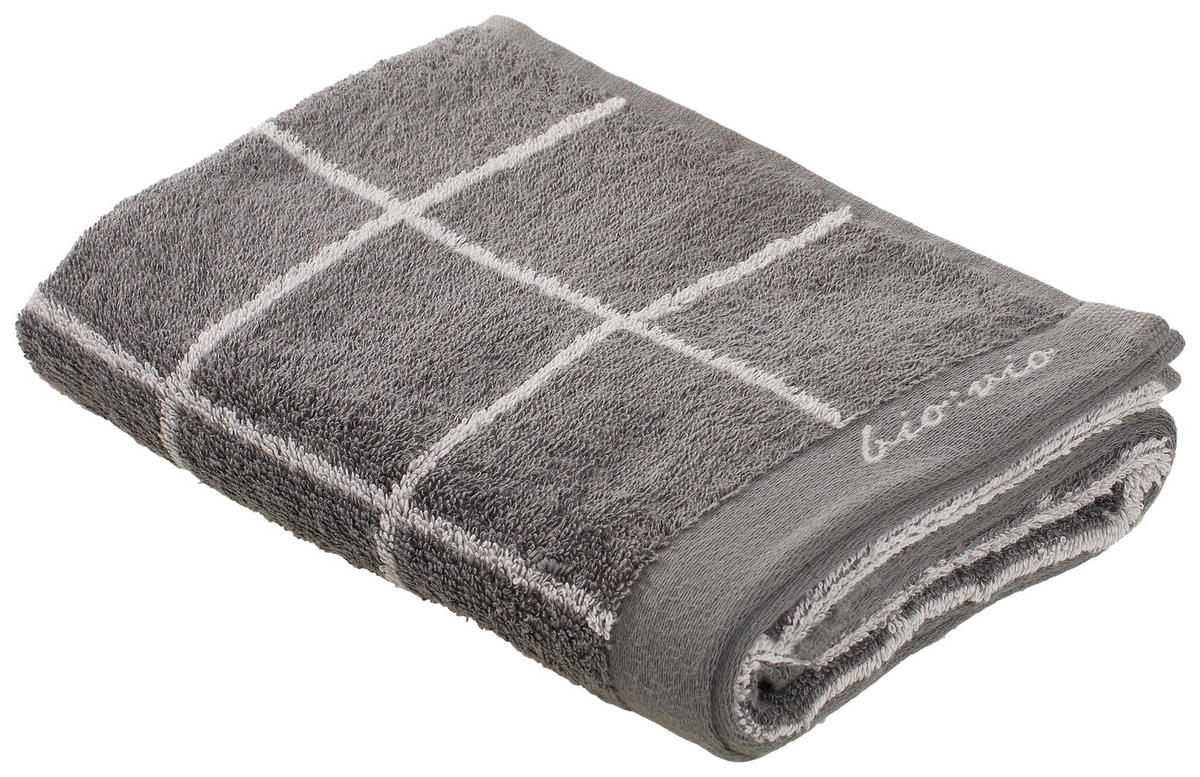 KÉZTÖRLŐ 50/100 cm antracit, ezüst  - ezüst/antracit, Natur, textil (50/100cm) - Bio:Vio