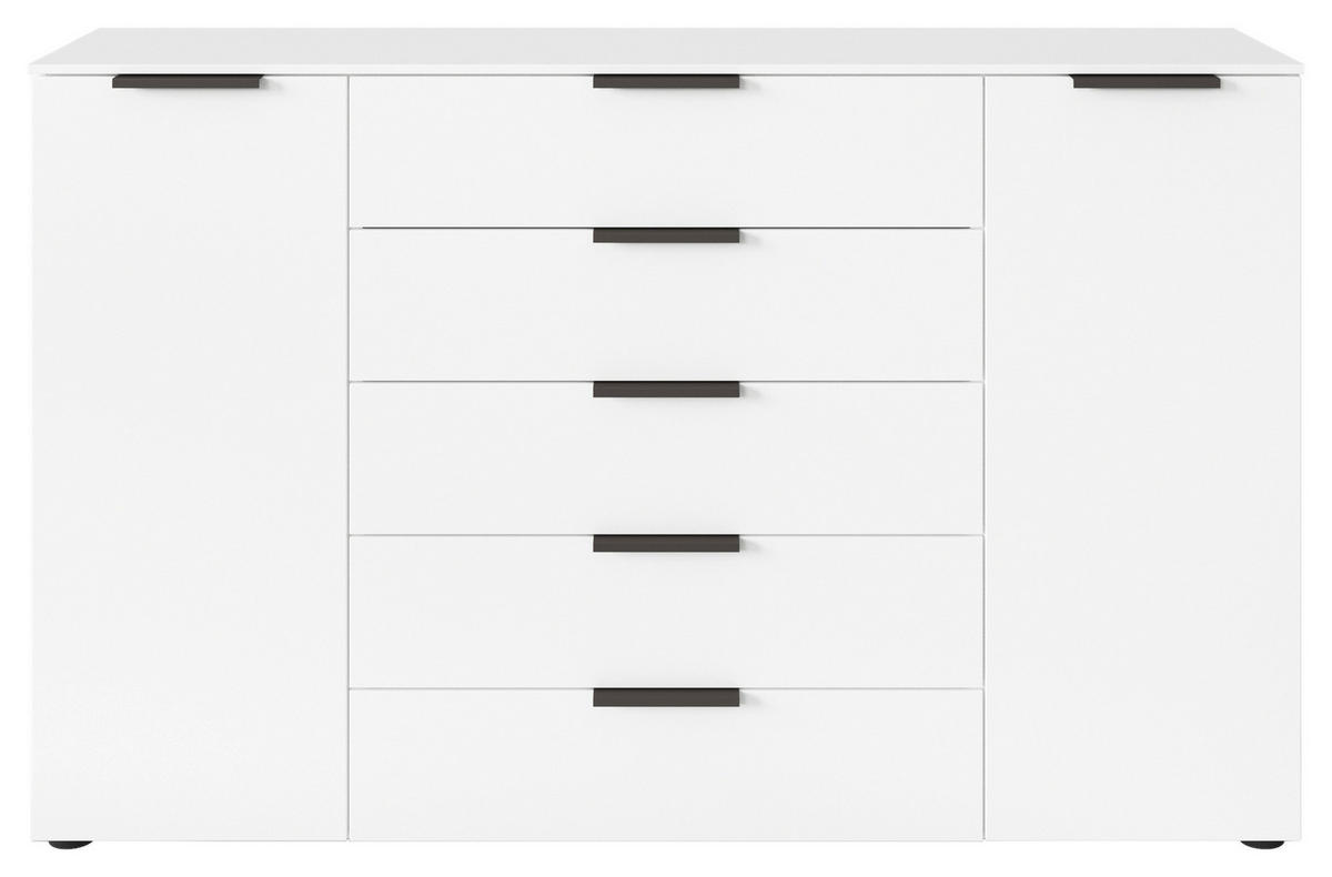 KOMMODE 160/100/42 cm  in Graphitfarben, Weiss  - Weiss/Graphitfarben, Modern, Holzwerkstoff/Kunststoff (160/100/42cm) - Rauch Möbel