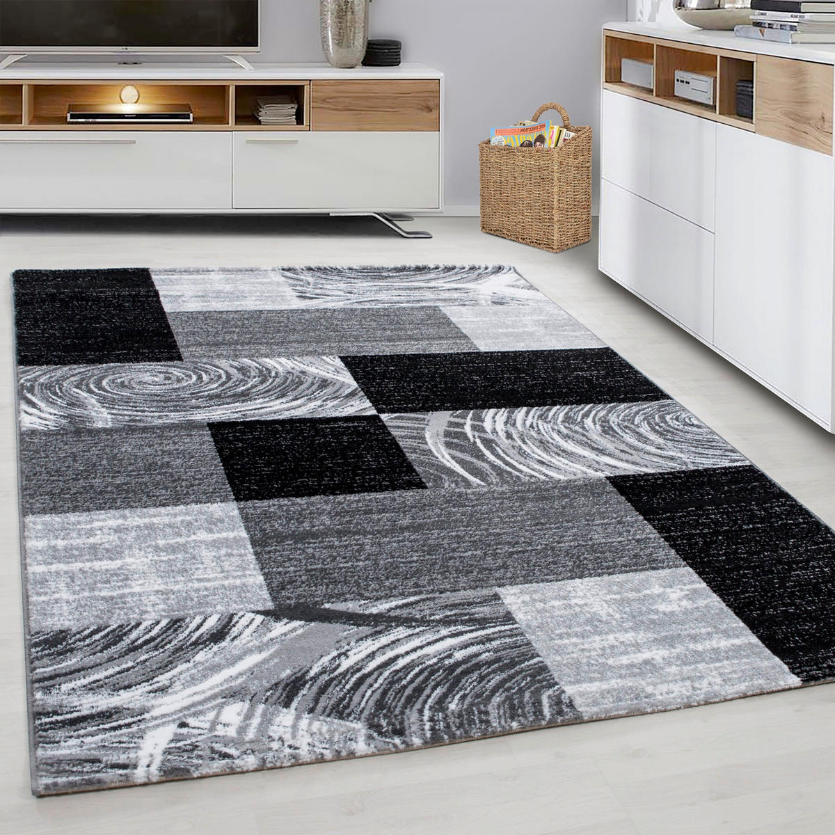 WEBTEPPICH 200/290 cm Parma Schwarz  - Schwarz, KONVENTIONELL, Textil (200/290cm)