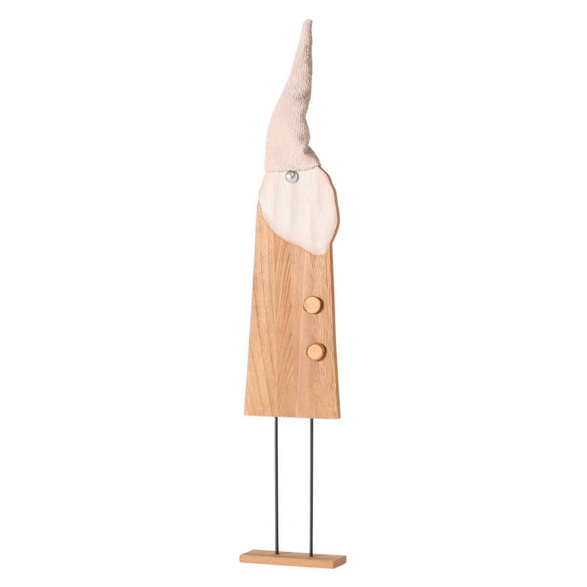 VÁNOČNÍ FIGURKA - hnědá, Basics, dřevo/textil (17/6/90cm)