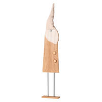 VÁNOČNÍ FIGURKA - hnědá, Basics, dřevo/textil (17/6/90cm)