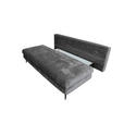 SCHLAFSOFA  mit Liegefunktion, Schlafen auf Sitzhöhe, Rücken echt Chenille Graphitfarben  - Schwarz/Graphitfarben, KONVENTIONELL, Textil/Metall (203/94/96cm) - Carryhome