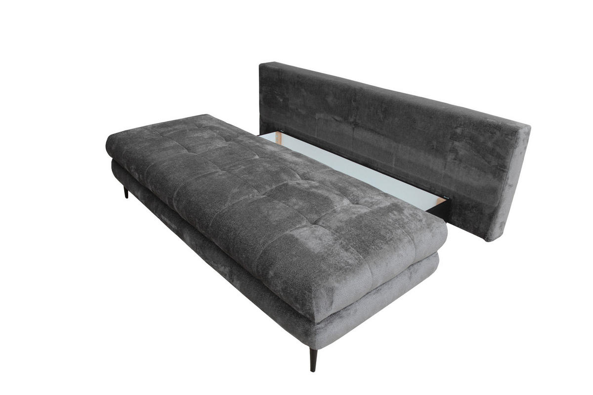 SCHLAFSOFA Chenille Graphitfarben  - Schwarz/Graphitfarben, KONVENTIONELL, Textil/Metall (203/94/96cm) - Carryhome