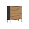 KOMMODE Mailand Typ 3 + MF  in 79/86/33 cm  - Anthrazit/Eiche Artisan, MODERN, Holzwerkstoff/Metall (79/86/33cm) - MID.YOU