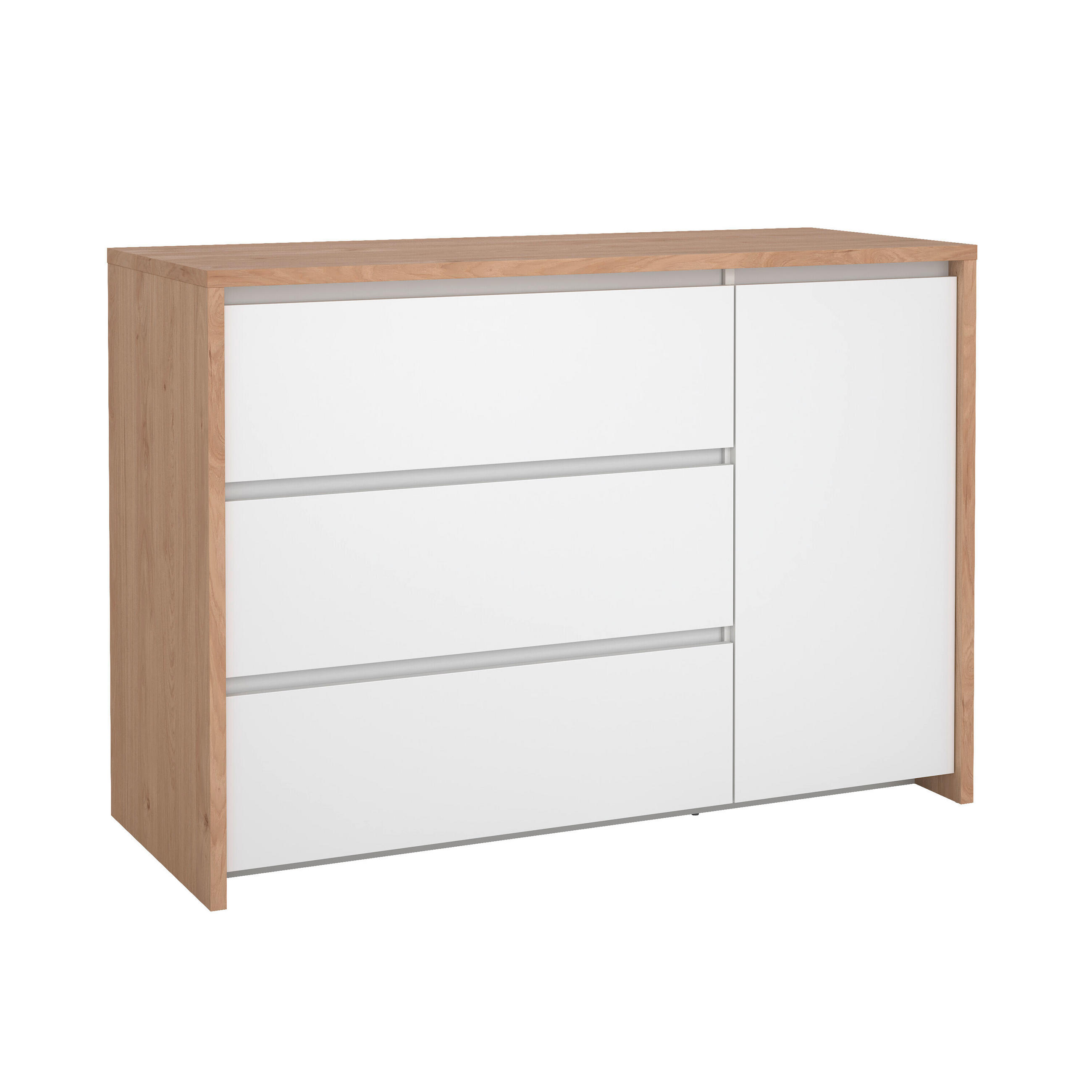 KOMMODE 119/84/48 cm  in Weiß, Eichefarben  - Eichefarben/Weiß, KONVENTIONELL, Holzwerkstoff (119/84/48cm) - Boxxx
