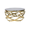 COUCHTISCH Sicherheitsglas 80/80/42 cm rund Grau, Goldfarben  - Goldfarben/Grau, Design, Glas/Metall (80/80/42cm) - Livetastic