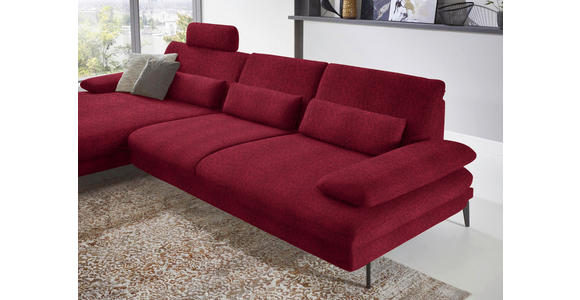 ECKSOFA in Chenille Rot 180/310 cm - Rot/Schwarz, Design, Textil/Metall (180/310cm) - Dieter Knoll