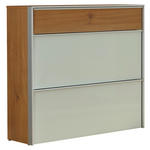 SCHUHSCHRANK 102/98/34 cm  - Eichefarben/Alufarben, Design, Glas/Holzwerkstoff (102/98/34cm) - Dieter Knoll