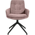 ARMLEHNSTUHL  Stoffauswahl, Typenauswahl, Sitzfläche 360° drehbar, Gestellauswahl Cord  - Altrosa/Schwarz, Design, Textil/Metall (63/90/69cm) - Johann Jakob