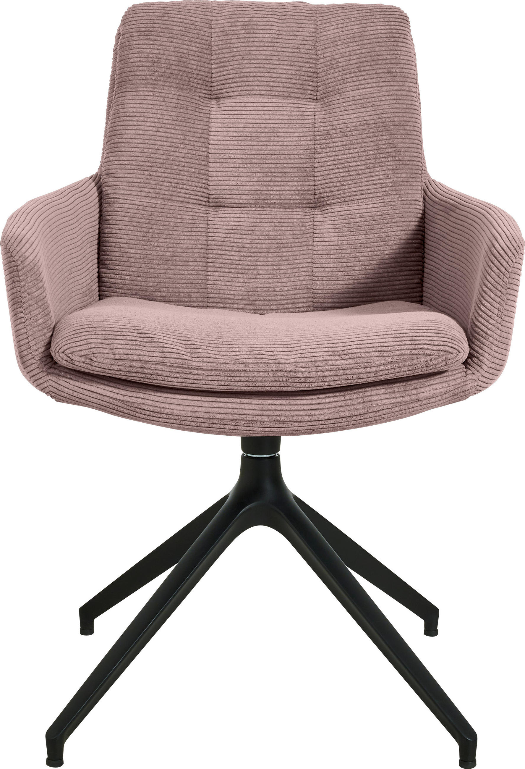 ARMLEHNSTUHL  in Eisen Cord  - Altrosa/Schwarz, Design, Textil/Metall (63/90/69cm) - Johann Jakob