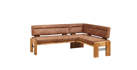 ECKBANK 203/163 cm in Eichefarben, Hellbraun - Hellbraun/Eichefarben, KONVENTIONELL, Holz/Textil (203/163cm) - Moderano