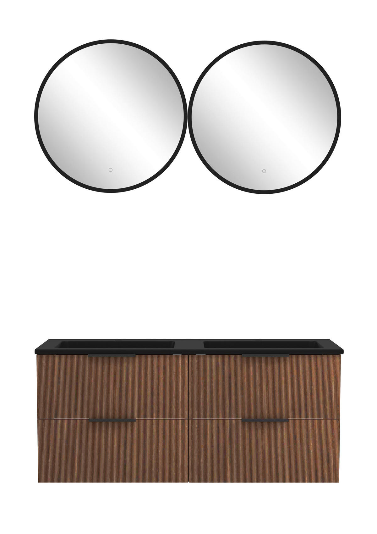 BADEZIMMER  in 120 cm  - Dunkelbraun/Schwarz, Natur, Holzwerkstoff/Stein (120cm) - Held
