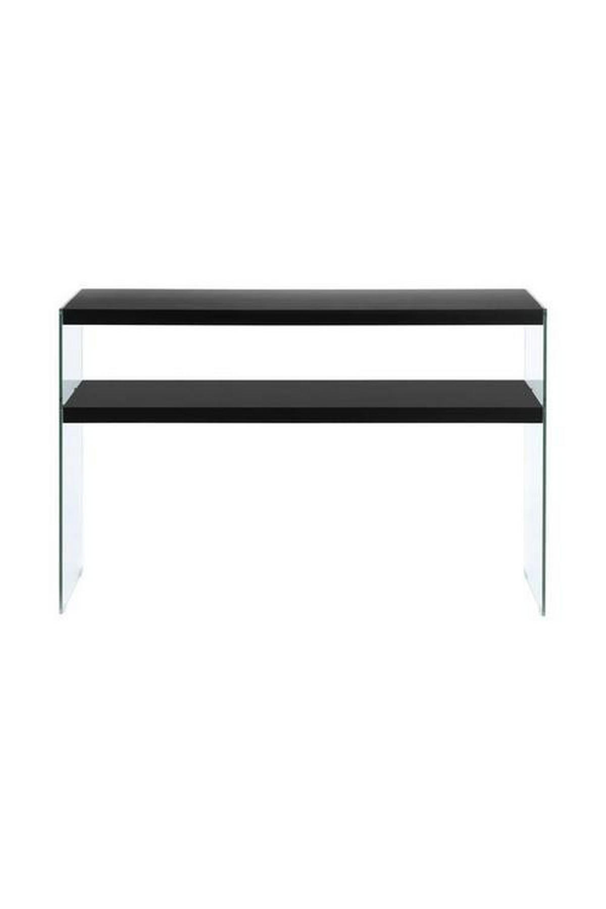 SIDOBORD i glas, trämaterial 32/110/75 cm  - klar/svart, Basics, trämaterial/glas (32/110/75cm) - Kayoom