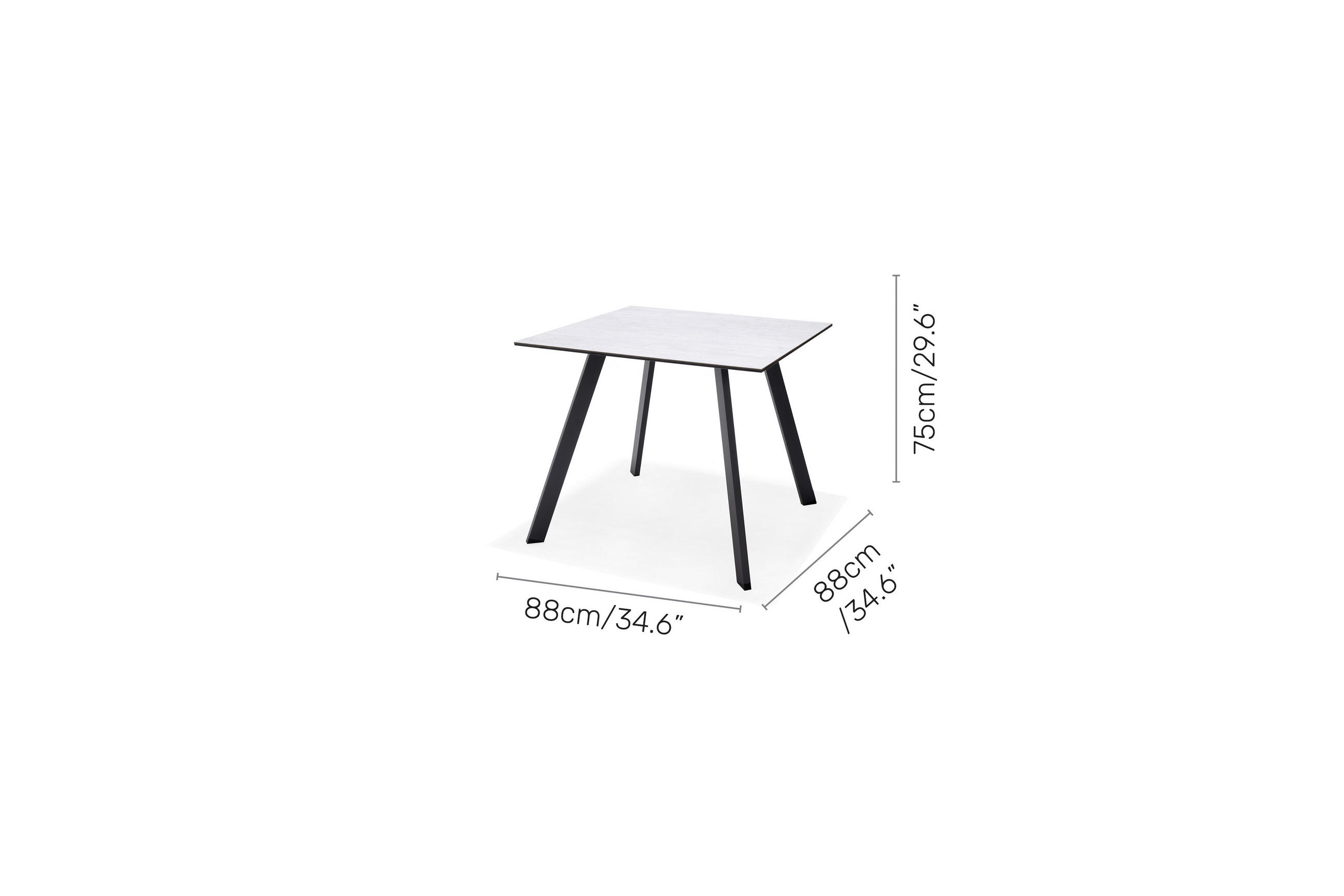 GARTENTISCH 88/88/75,2 cm Metall quadratisch  - Dunkelgrau, MODERN, Kunststoff/Metall (88/88/75,2cm) - Amatio