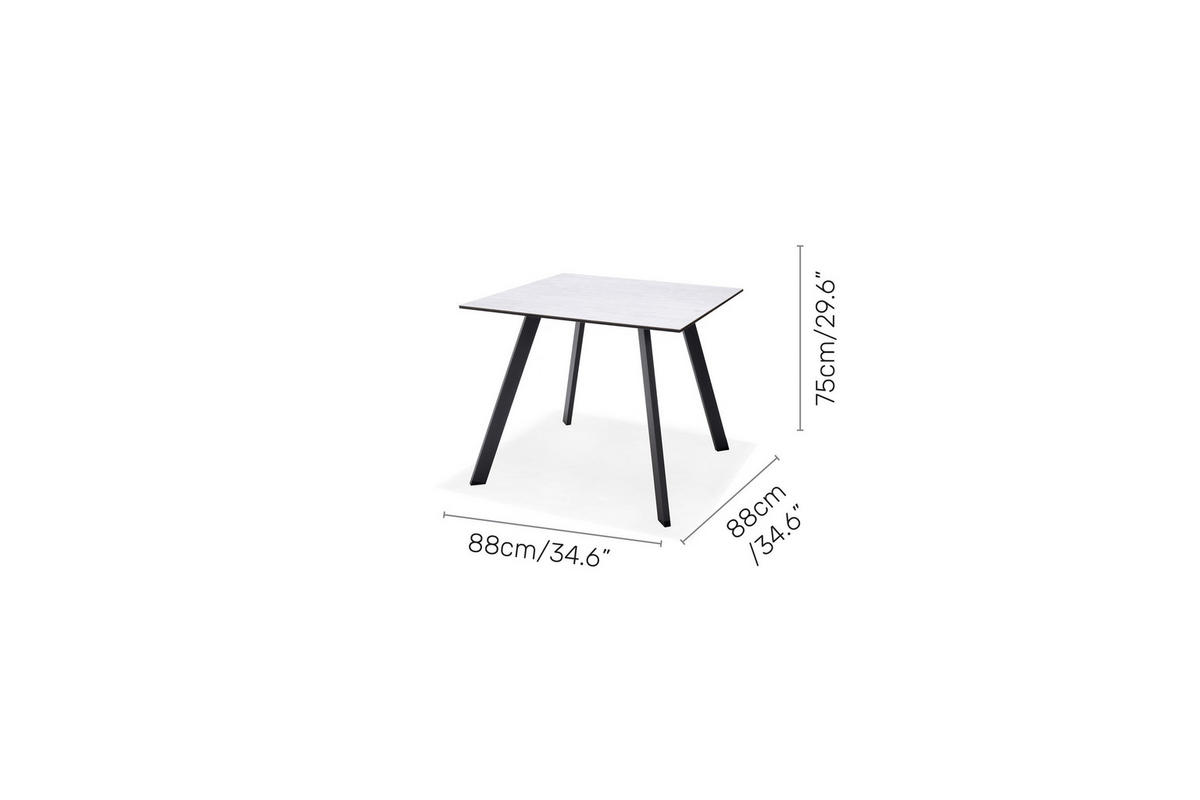GARTENTISCH 88/88/75,2 cm Metall quadratisch  - Dunkelgrau, MODERN, Kunststoff/Metall (88/88/75,2cm) - Amatio