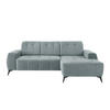 ECKSOFA in Chenille Mintgrün  - Schwarz/Mintgrün, Modern, Textil/Metall (258/180cm) - Livetastic