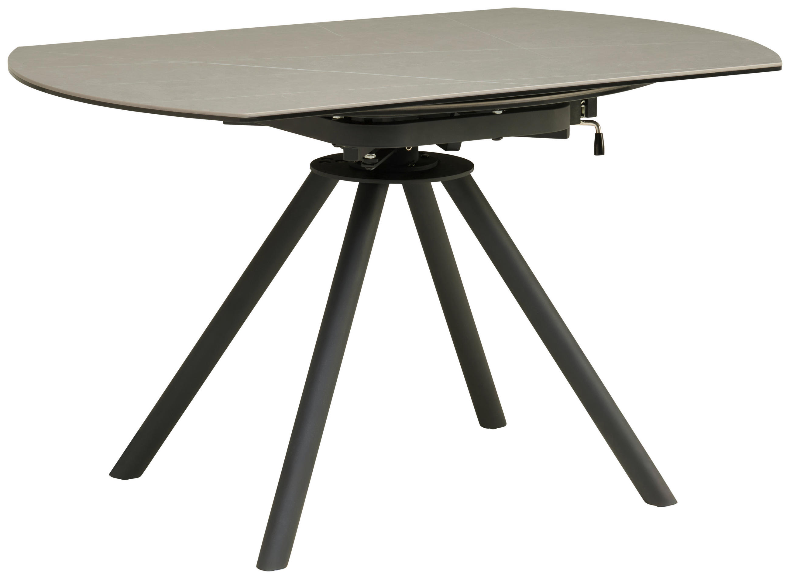 ESSTISCH in Metall, Glas, Keramik  - Schwarz/Grau, LIFESTYLE, Glas/Keramik (80-130/75-77/130cm) - MID.YOU