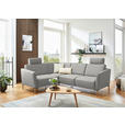 ECKSOFA  in Flachgewebe Hellgrau  189/236 cm  - Eichefarben/Hellgrau, Design, Holz/Textil (189/236cm) - Valnatura