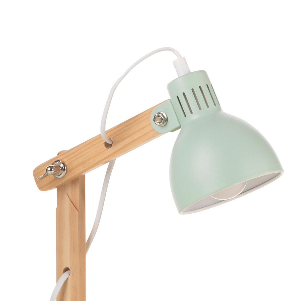 TISCHLEUCHTE 23/38 cm   - Weiß/Grün, Basics, Holz/Kunststoff (23/38cm)