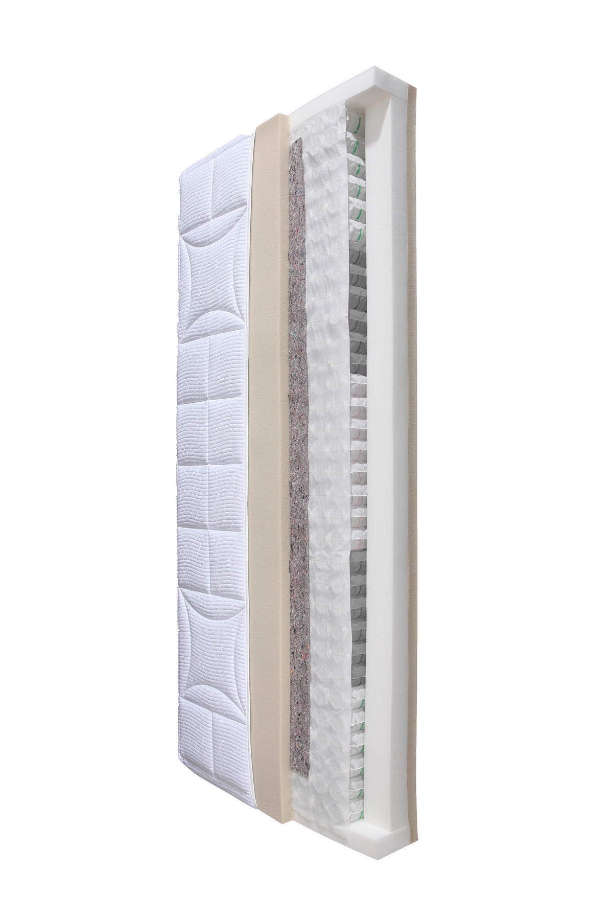 TASCHENFEDERKERNMATRATZE BIG STAR H2 90/200 cm Höhe ca. 22 cm  - Weiß, Basics, Textil (90/200cm) - MALIE
