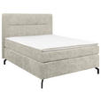 BOXSPRINGBETT 140/200 cm  in Beige  - Beige/Schwarz, Design, Textil/Metall (140/200cm) - Esposa