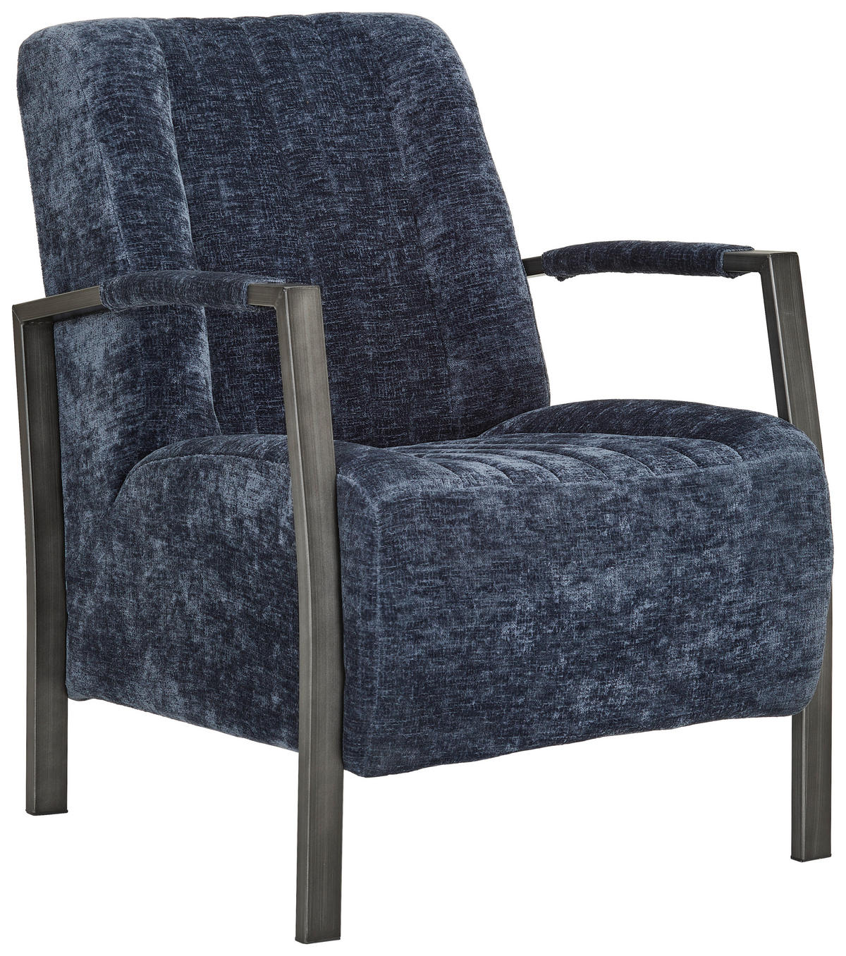 SESSEL Teddystoff Blau    - Blau/Schwarz, Design, Textil/Metall (65/83/80cm) - Ambia Home