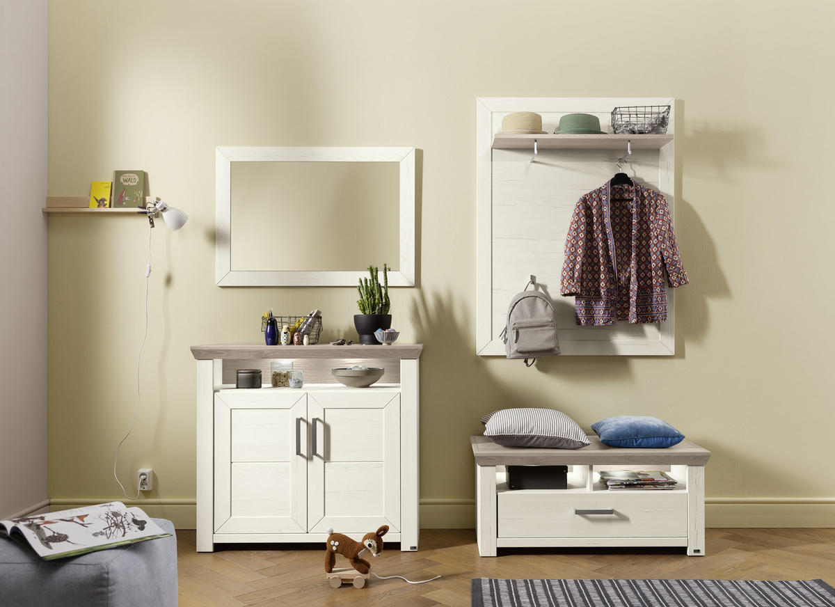 GARDEROBE 4-teilig  in 225/201/51,2 cm  - Eichefarben/Pinienfarben, Basics, Holzwerkstoff (225/201/51,2cm) - SetOne by Musterring