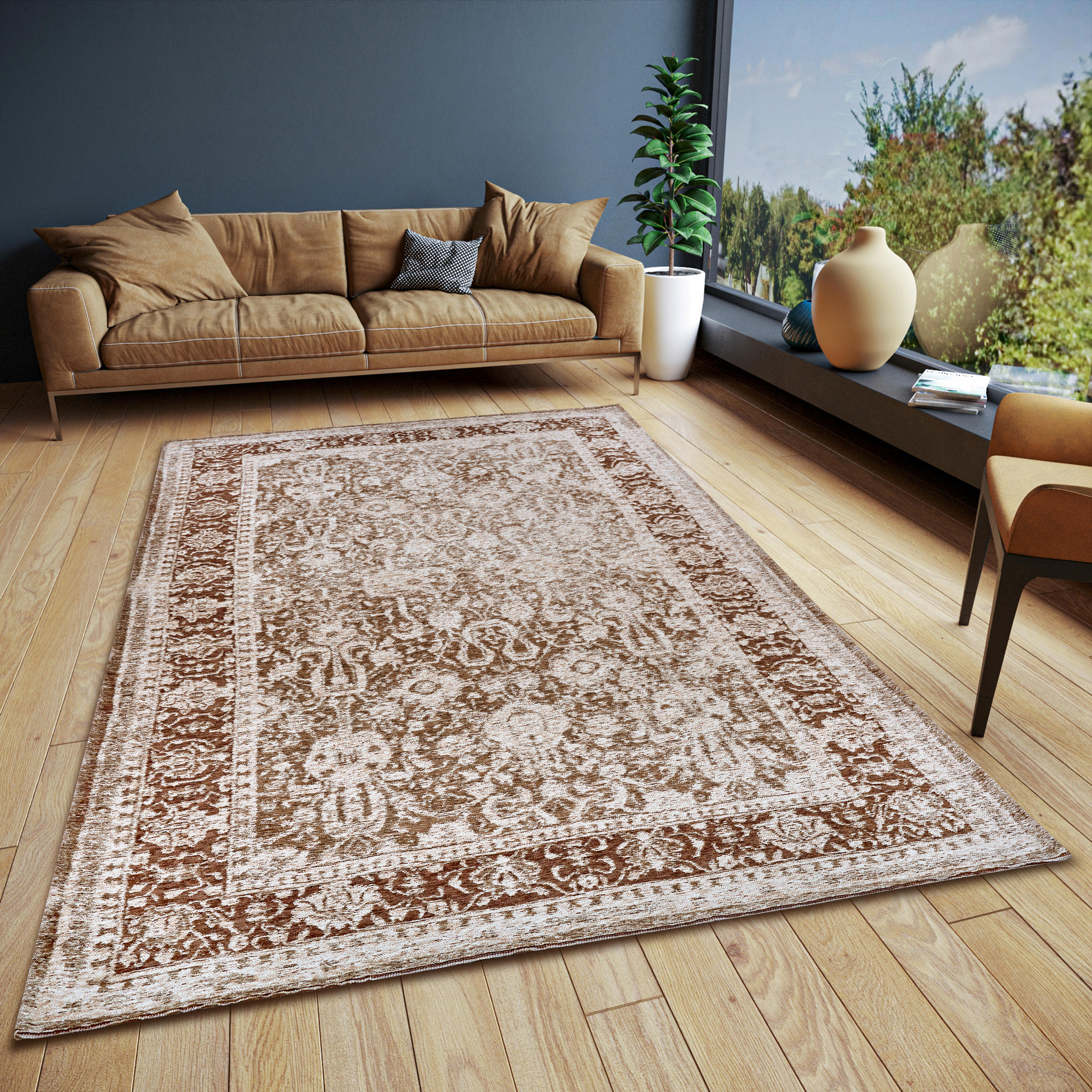 FLACHWEBETEPPICH 80/165 cm Catania Creme, Mokka  - Creme/Mokka, Design, Kunststoff/Textil (80/165cm) - Novel