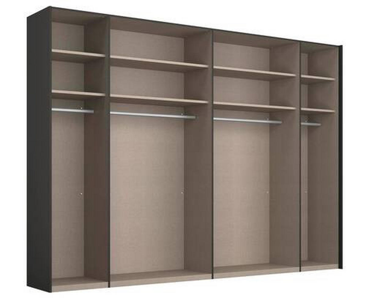 SCHWEBETÜRENSCHRANK in Graphitfarben  - Alufarben/Graphitfarben, Design, Glas/Holzwerkstoff (271/223/68cm) - Xora