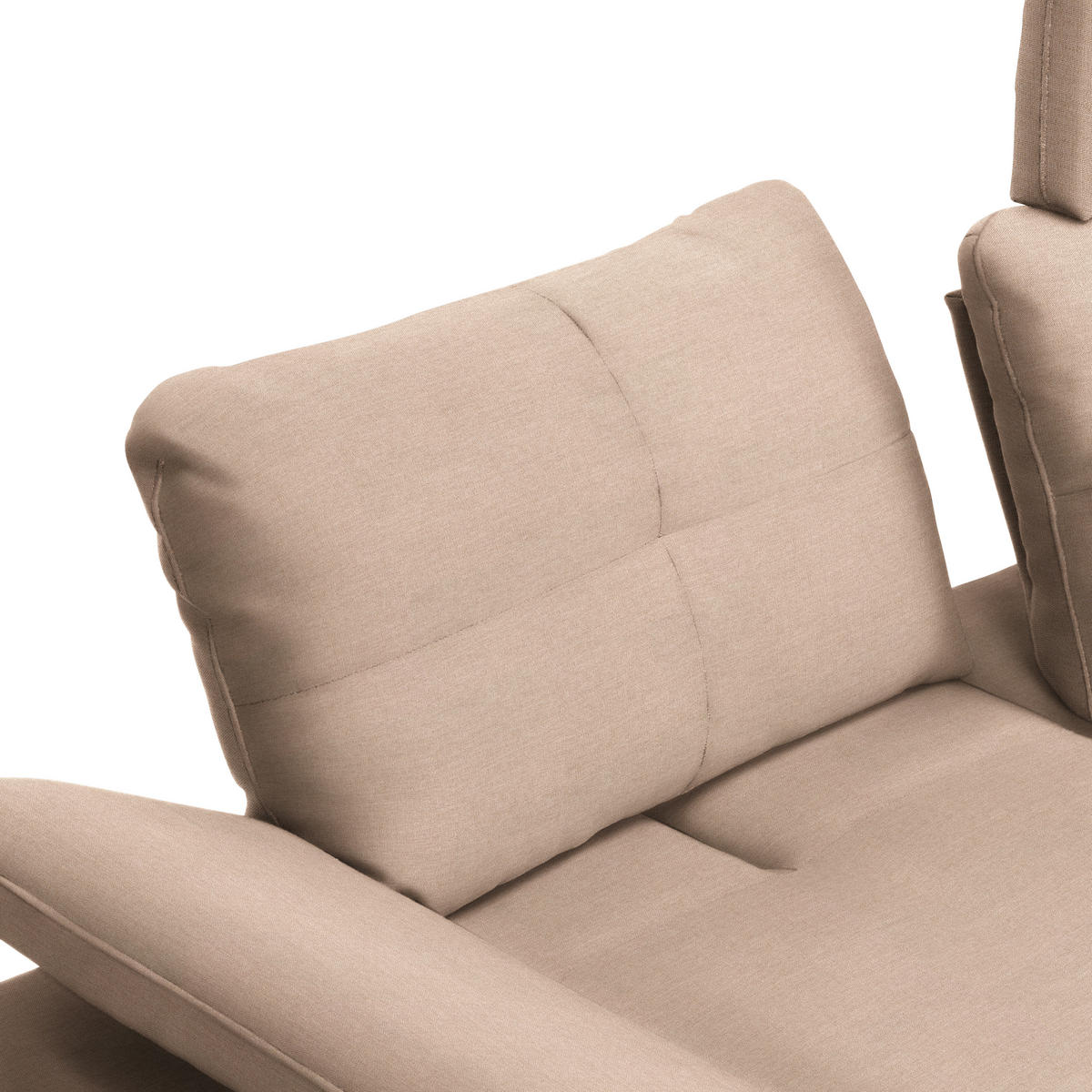 ECKSOFA in Webstoff Hellbraun  - Hellbraun/Schwarz, Design, Textil/Metall (301/179cm) - Chilliano