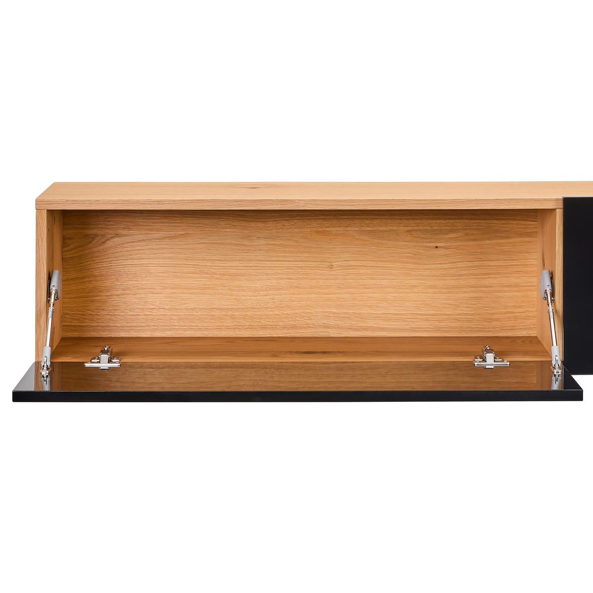 NIZKA OMARICA naravne barve, črna, visoki sijaj  - črna/naravne barve, Design, leseni material/les (180/33/30cm) - MID.YOU